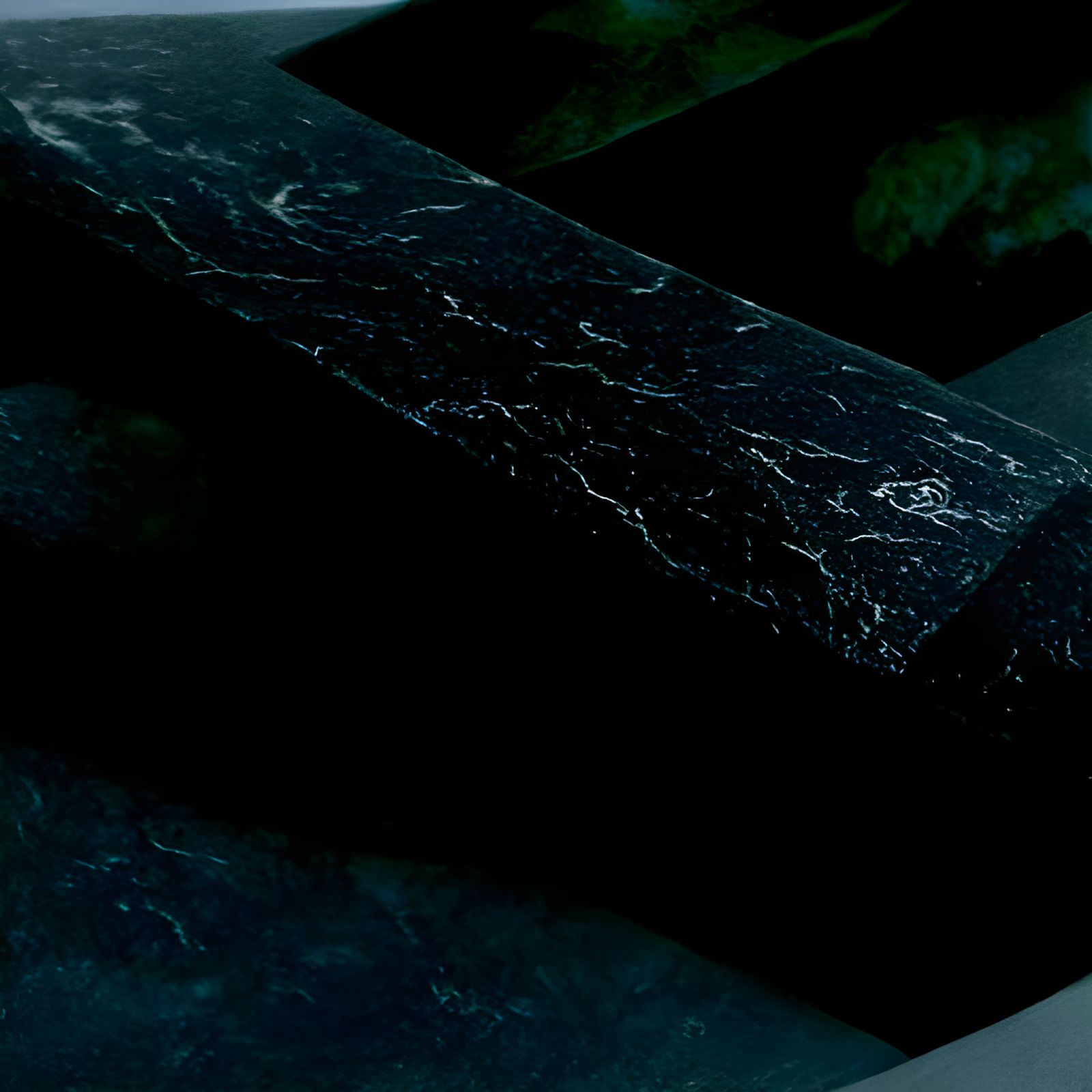 Detailed Matte Painting of Black Marble