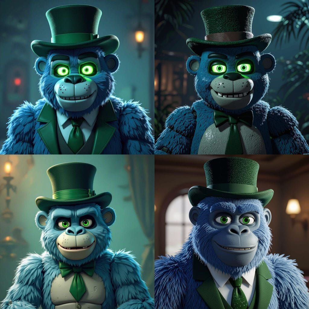 Light Blue Gorilla Animatronic in Fredbear Build