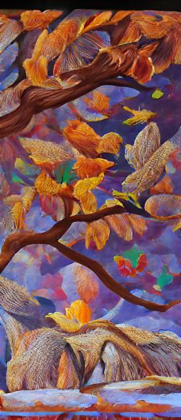 Golden Autumn Tree with Bokeh Illustration