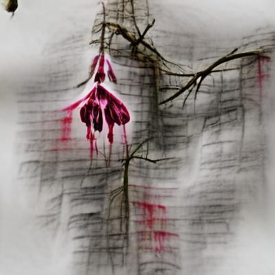 Bleeding Heart Flower Sprouts from Dead Tree