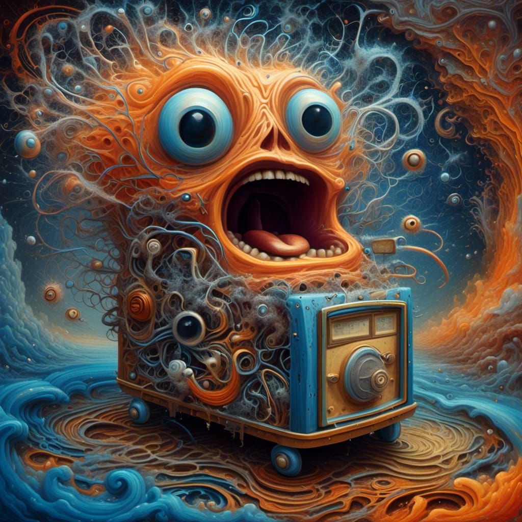 Anthropomorphic Toaster Screaming on a Twisted Bridge