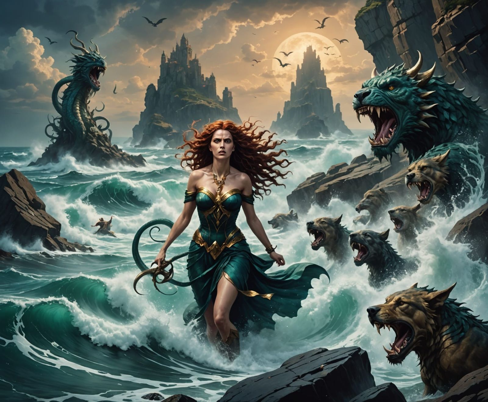 Scylla Transformed into a Canine Sea Monster