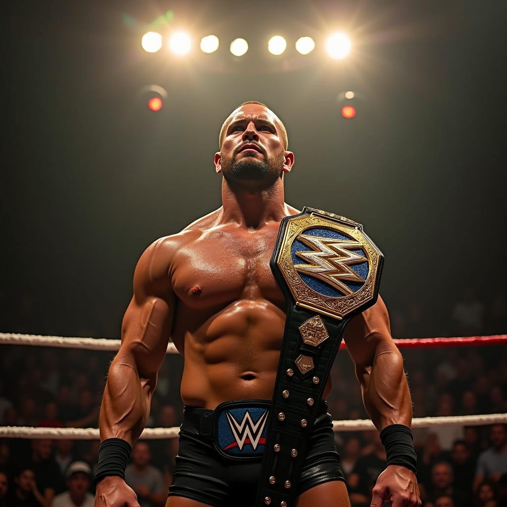 Wrestler's Triumphant Victory in Cinematic Lighting