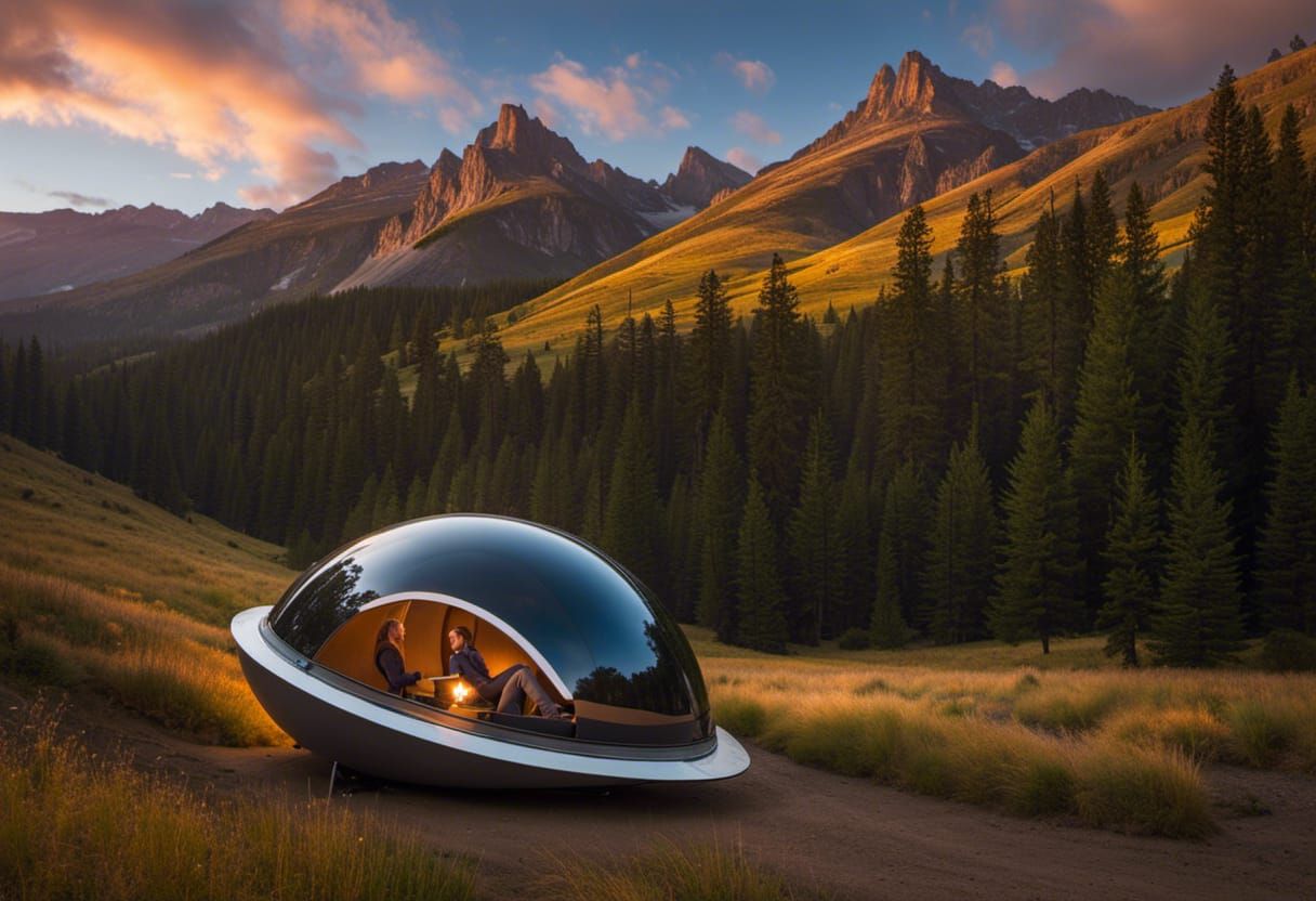 A flying panoramic room-capsule that can take you anywhere to have the perfect glamping experience