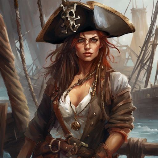 Female Pirate in Romantic Fantasy Style