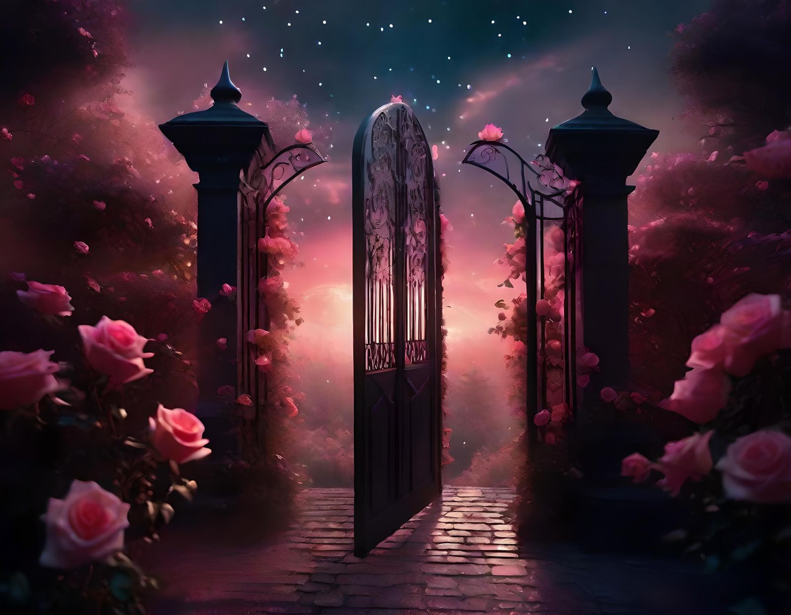 Rose Gate Between Dream and Dark Realms