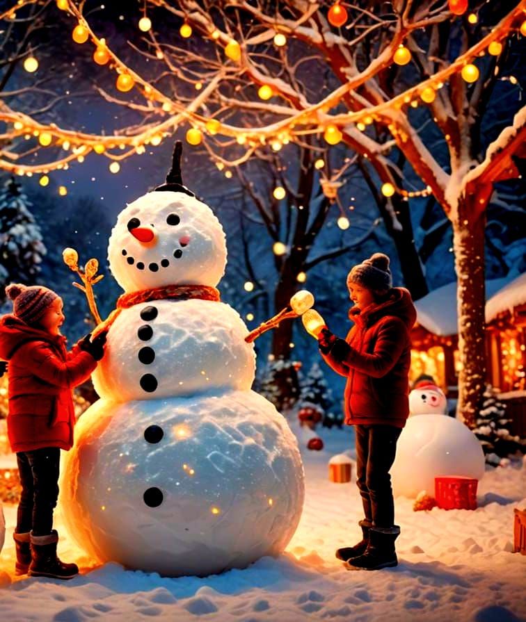 Magical Christmas Winter Wonderland in Candy Art Style