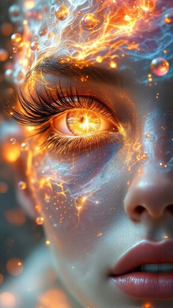 Divine Cosmic Entity in Hyperrealistic Portrait