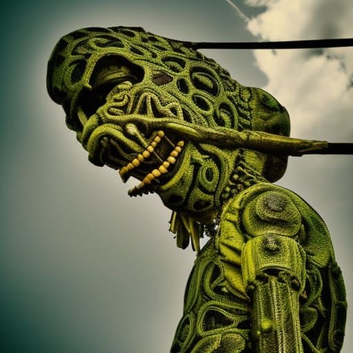 Electric Green Thousand-Headed Monster Opens Portals