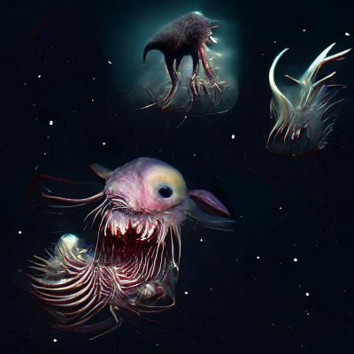 Nightmarish Deep Sea Creatures in the Abyss