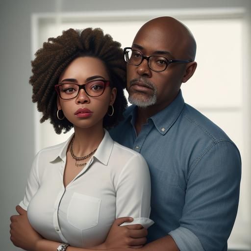 Hyperrealistic Portrait of an Older African-American Couple