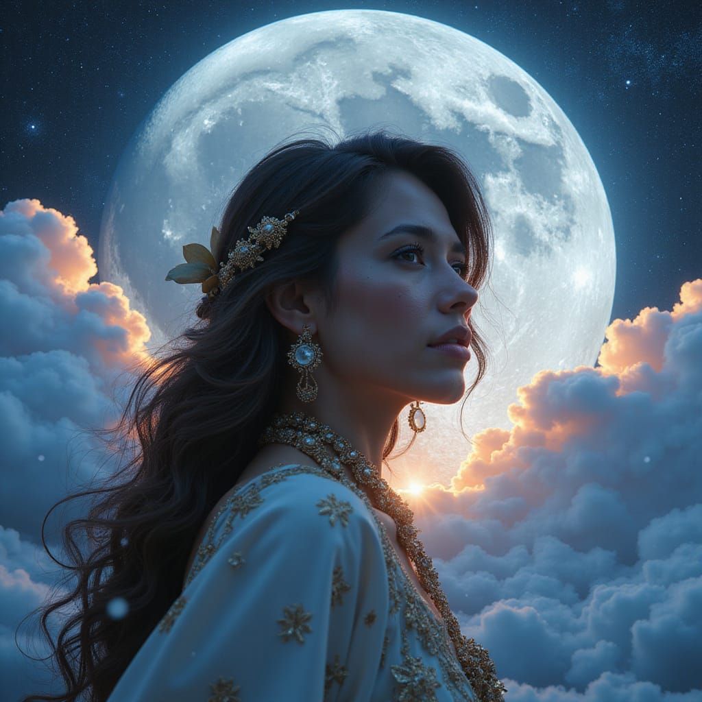 Moon Princess in Art Deco Lunar Palace