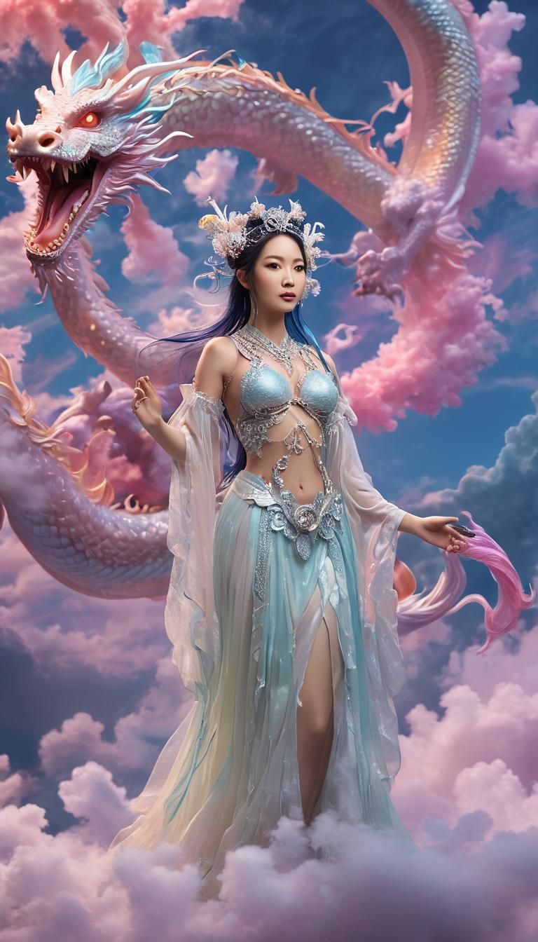 (Spectrolite Opalescent Pearlescent Gossamer Ghostly Ethereal Nebulous Sculptured Psychedelic (((Beautiful Goddess Chang...