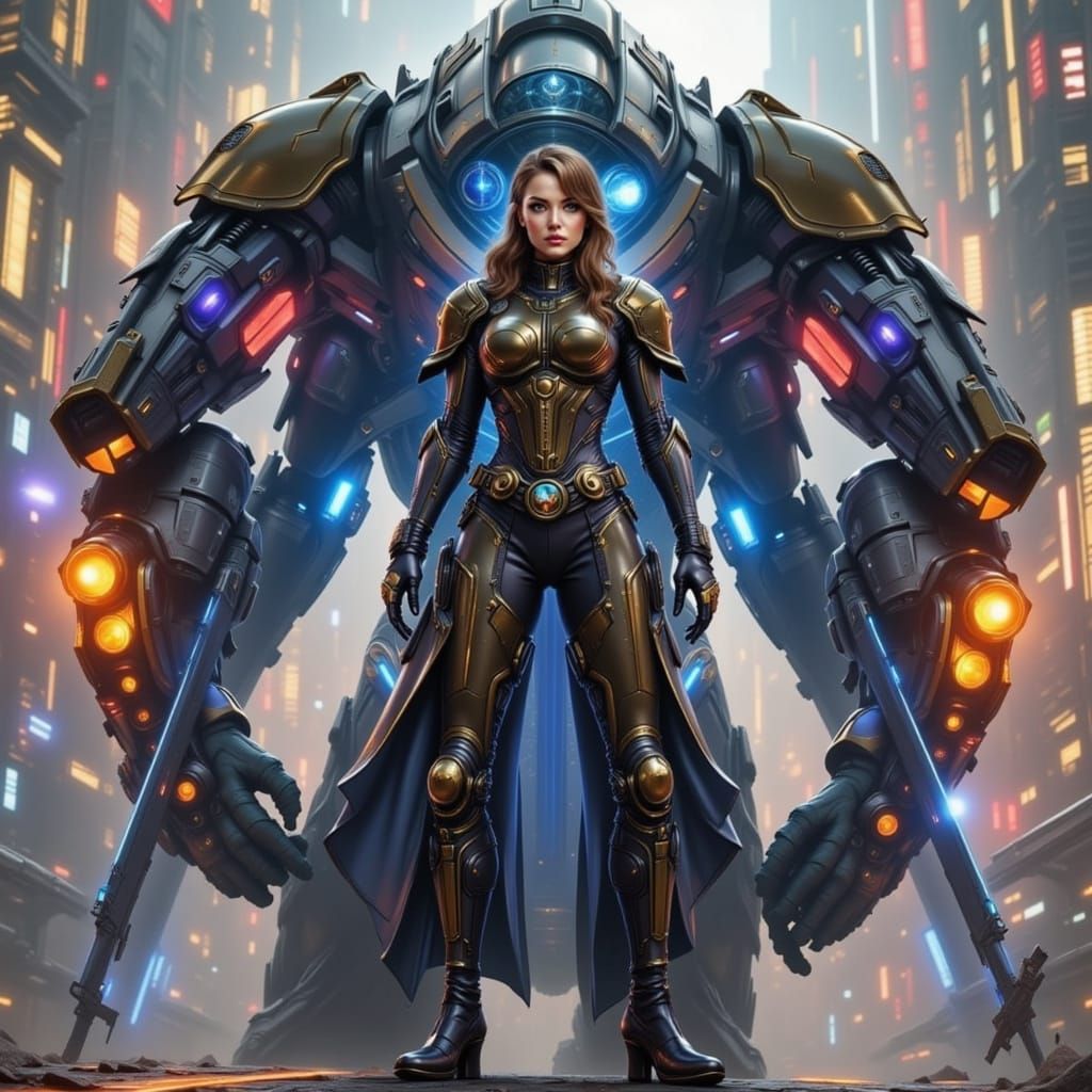 Sci-Fi Mercenary in Futuristic Armor