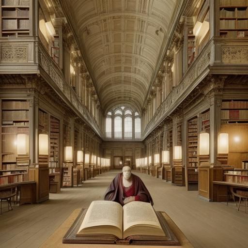 Researcher in Ancient Library Awaits Precious Book