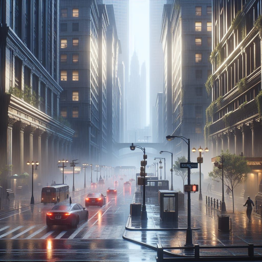 Rainy Day in New York: A Cinematic 3D Render
