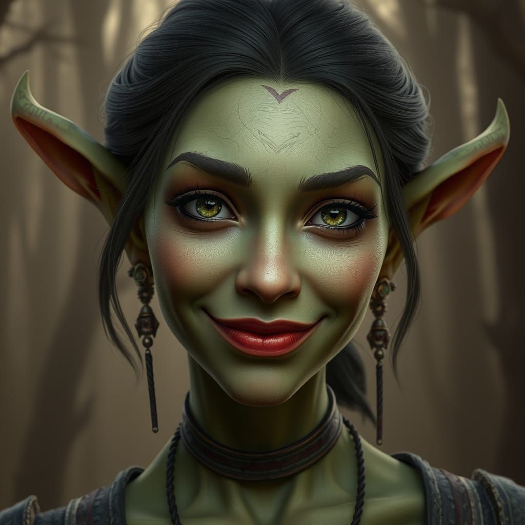 Orc woman with a smile