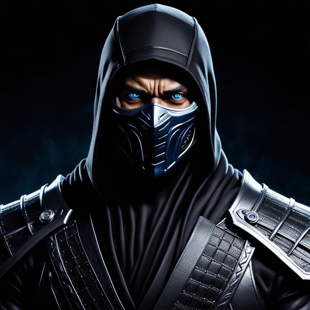 Noob Saibot: Hyperrealistic Ninja in Darkness