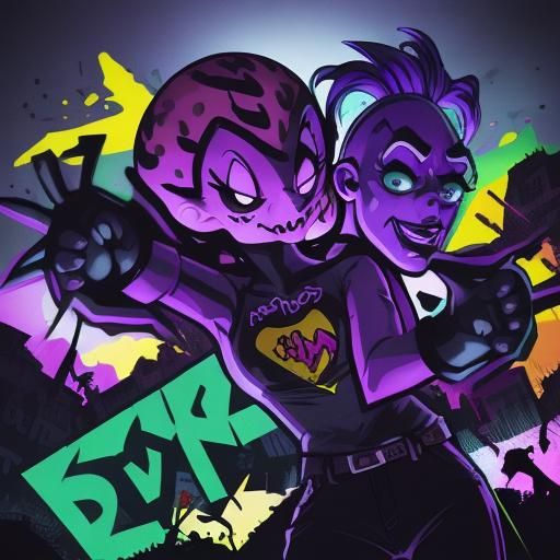 Monsters' Graveyard Dance in Spooky Pop Art Style