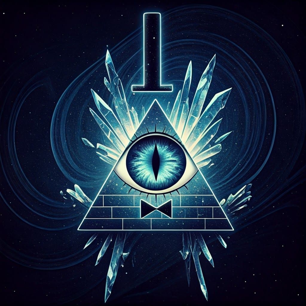 Bill Cipher Constellation Crown in Digital Art Style