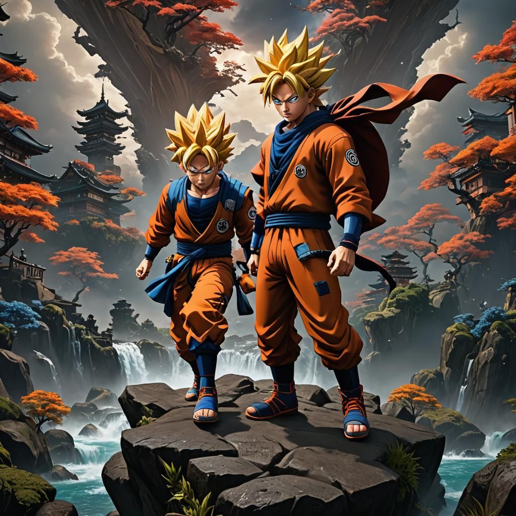 Goku and Naruto: Detailed Fantasy Concept Art
