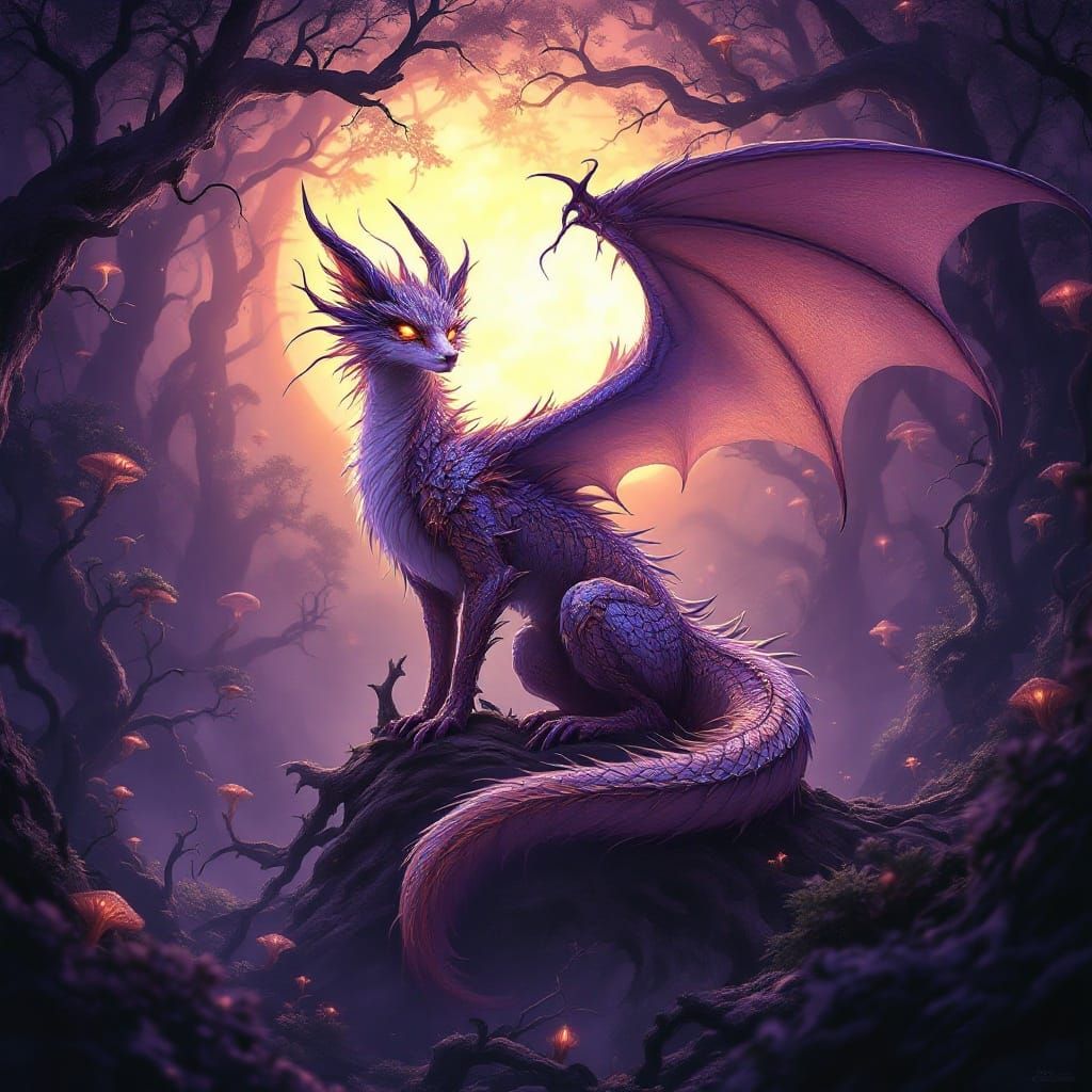 Mystical Fox Dragon Soars Amidst Gnarled Roots and Ethereal ...