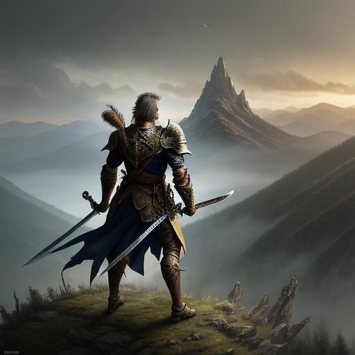 Gormiti on Mountain Peak in Fantasy Illustration