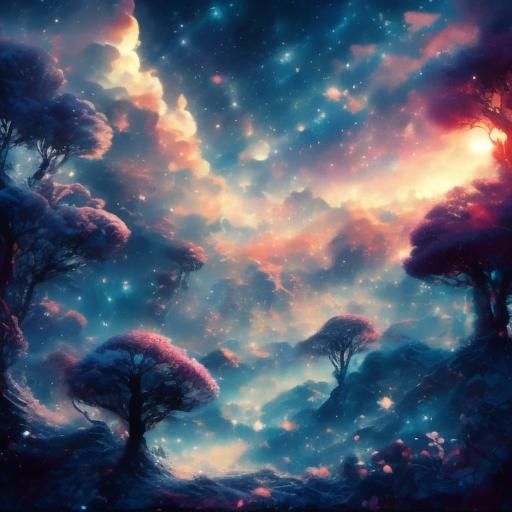 Anime Rainforest Landscape in Vaporwave Style