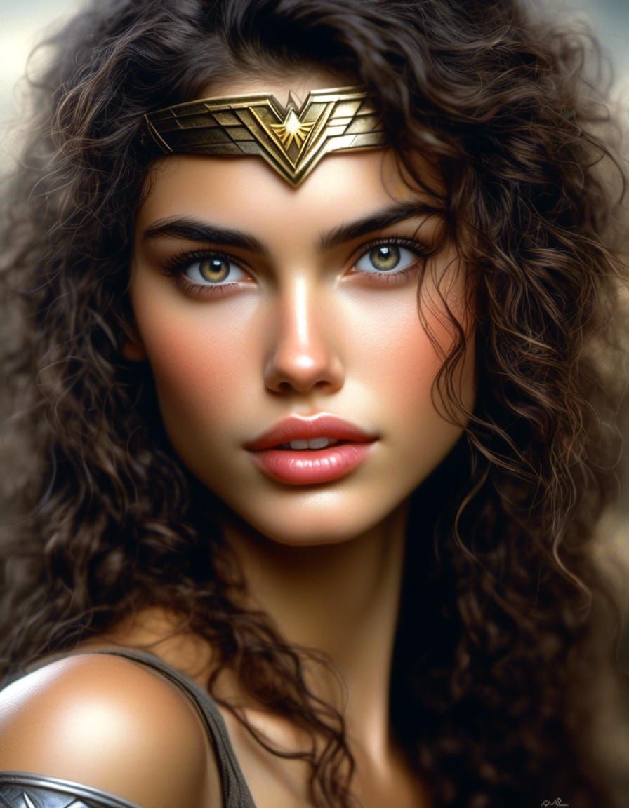Wonder Woman Portrait by Luis Royo, HDR