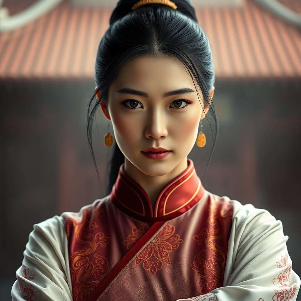 Serene Chinese Taichi Master in Traditional Silk