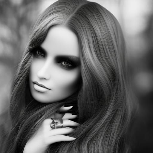 Monochrome Fairy Portrait in Infrared Photography