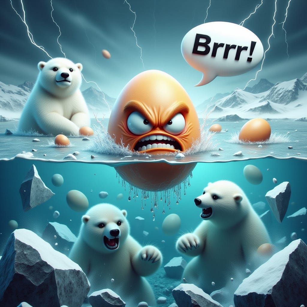 Angry 'hard-frozen' egg