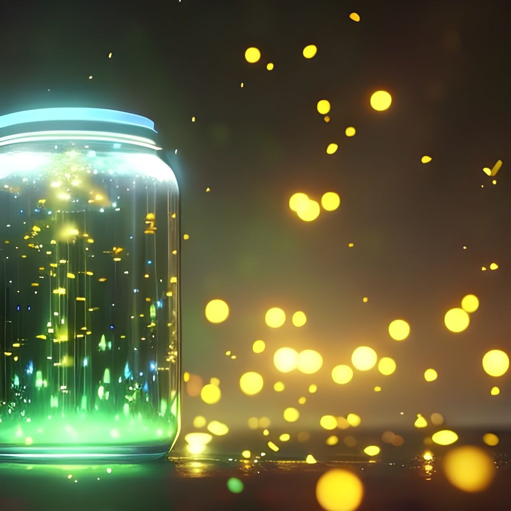 Sparkling Fireflies in a Jar: Atmospheric Digital Painting