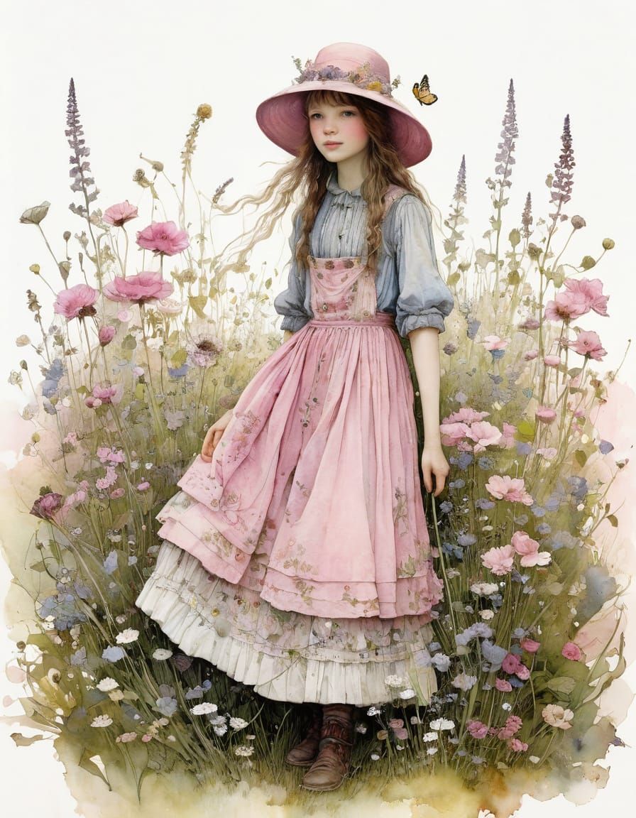 Pale Pink Wildflowers in Cheerful Bloom