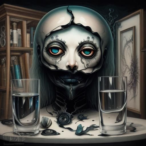 Surreal Male Seeks Inner Void with Alcohol Ink