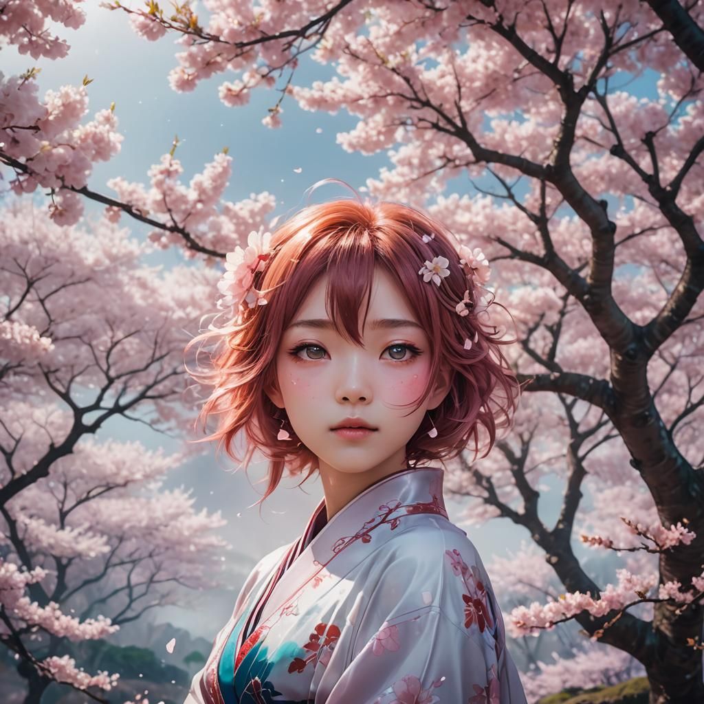 Surreal Anime Portrait in Japanese Manga Style