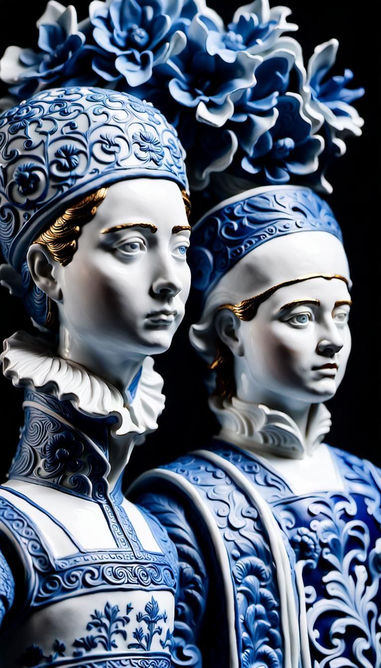 Delphi Porcelain Sculpture of Kai and Gerda