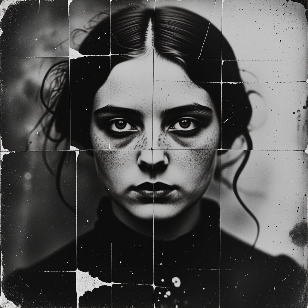 Distorted Antique Photograph with Dreamy Grunge Aesthetic