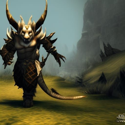 Charr Guardian: Lion-Dragon Hybrid in 3D