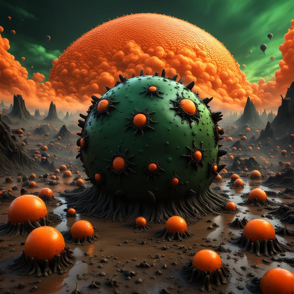 Apocalyptic Scene of Giant Viruses in Unreal Engine