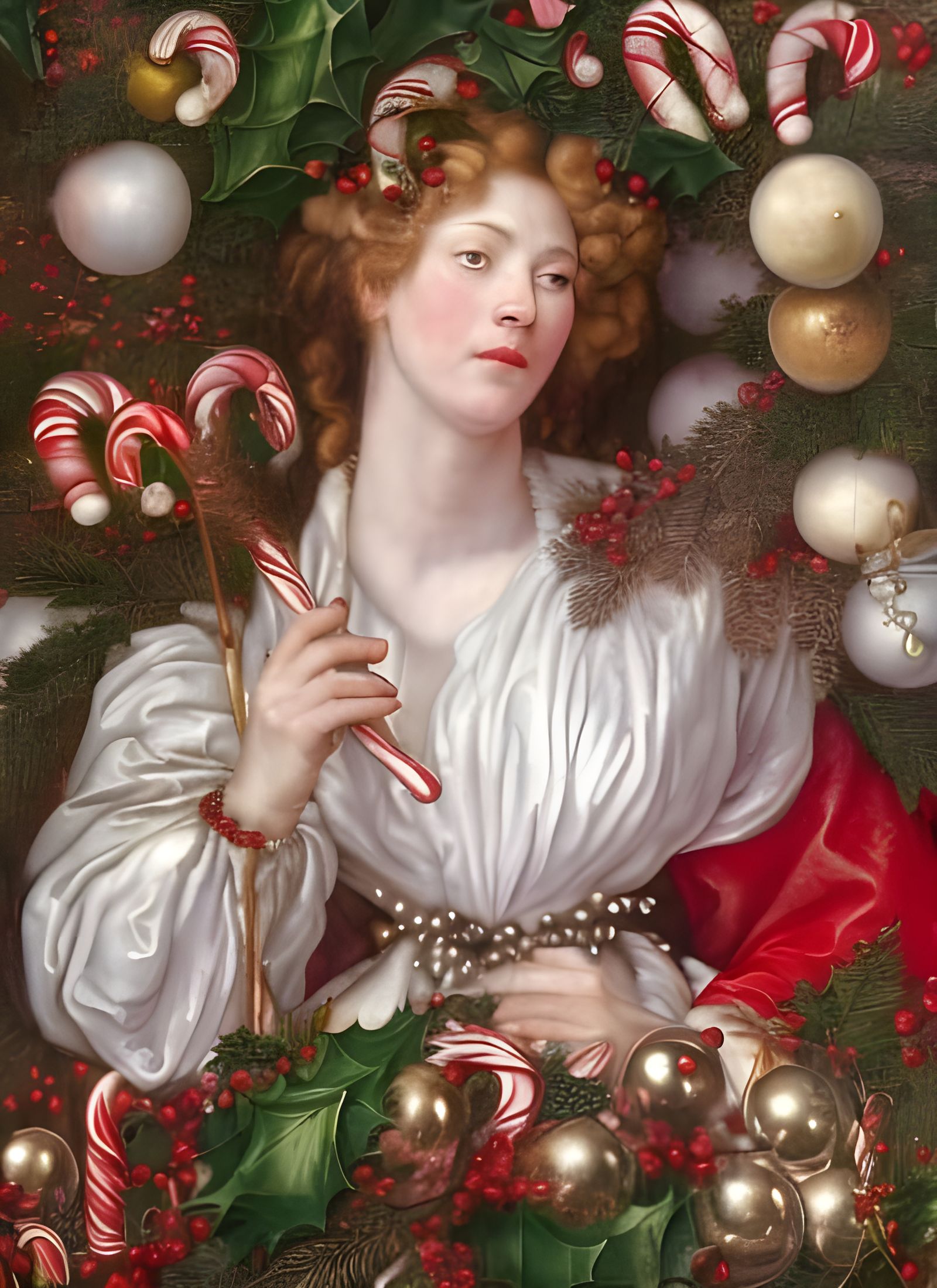 Queen of Candy Canes Christmas Portrait