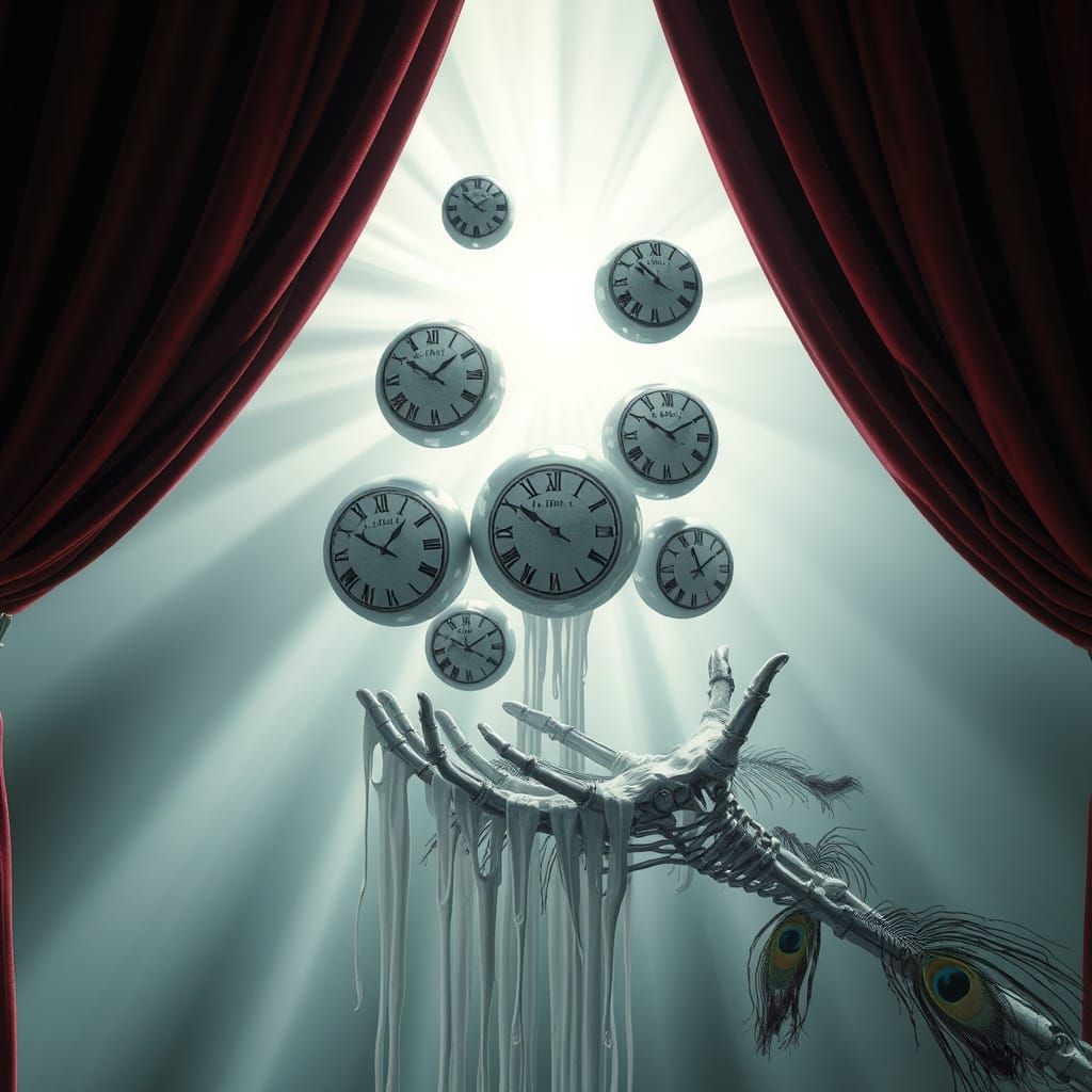 Surreal Sphere Figure in Prismatic Light Void