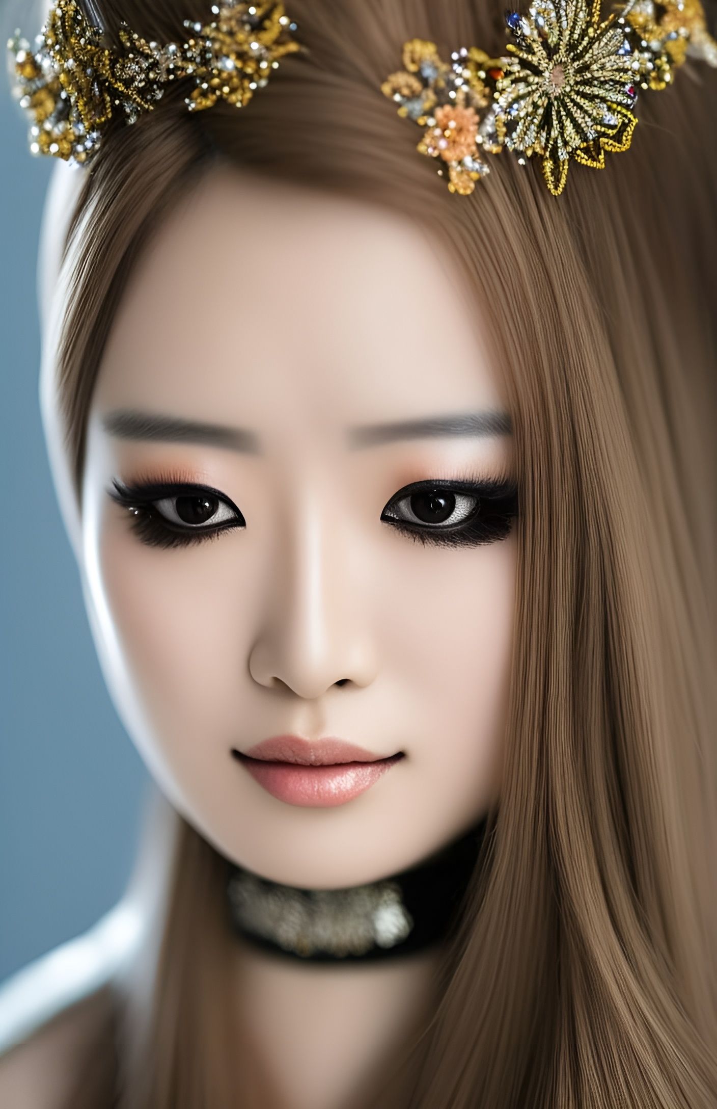 Beautiful Japanese Woman Portrait in Hyperrealistic Style
