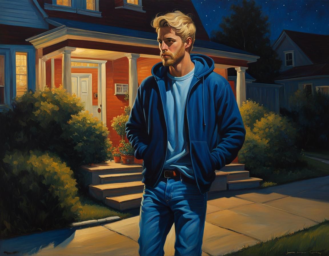 Man at Party: Oil Painting in Gurney Style