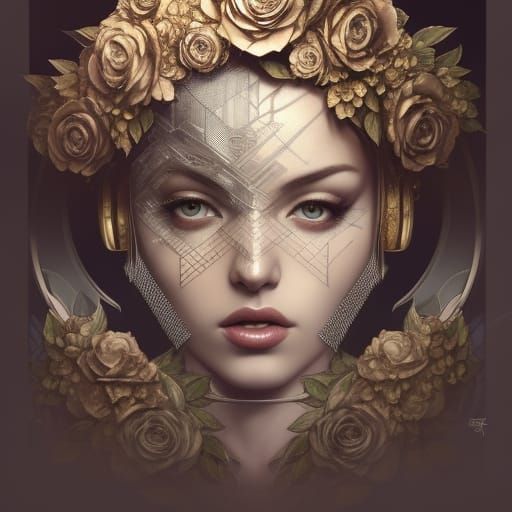 Britannia Portrait with Silver and Gold Breastplate