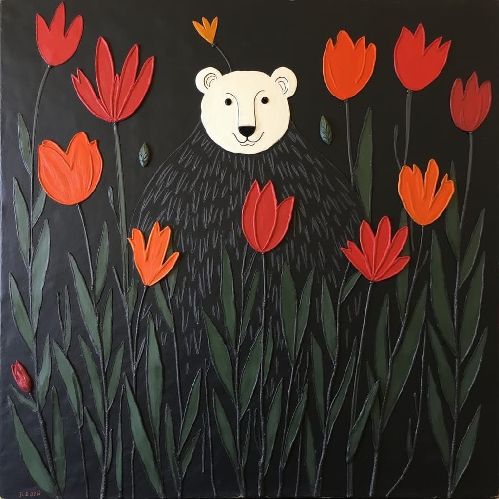 Lady of the Flowers in Monochromatic Majesty