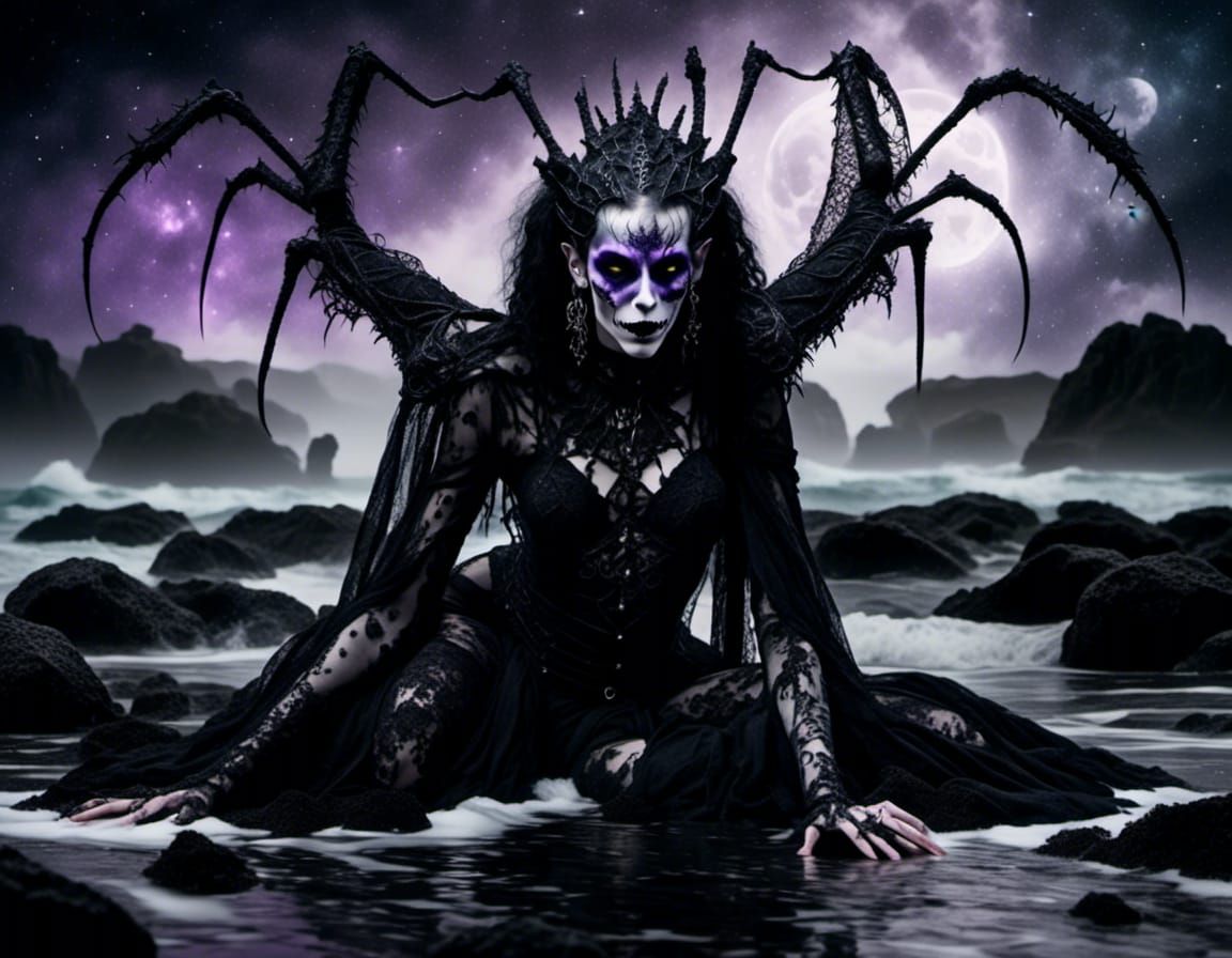 Hyperdetailed Alien Woman with Spider Features