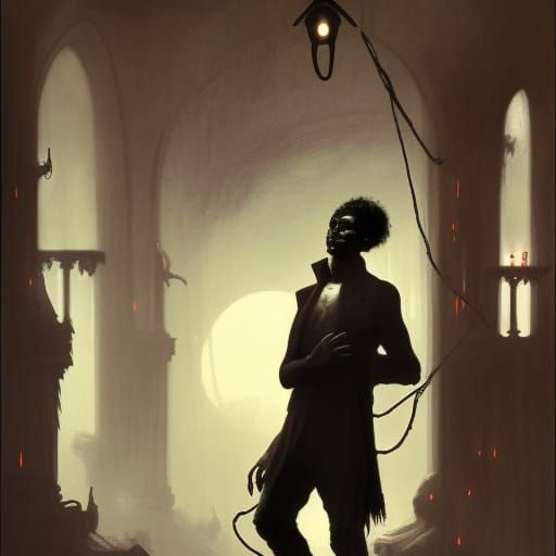 Terrifying Papa Legba in Dark Gothic Style