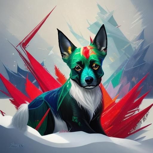 <lora:Peppermint Snow V2:1.0> Green Dog