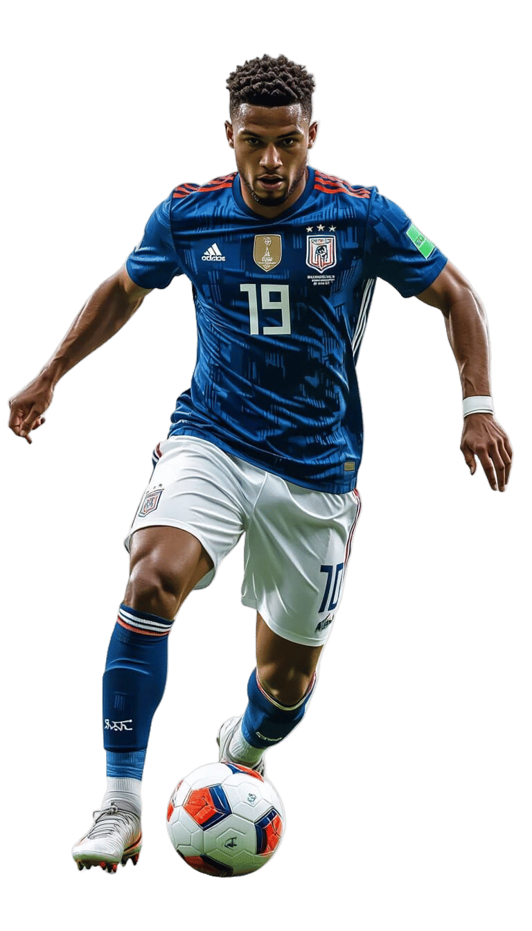 Photorealistic Football Player Kicking Ball in FIFA 2026 Uni...